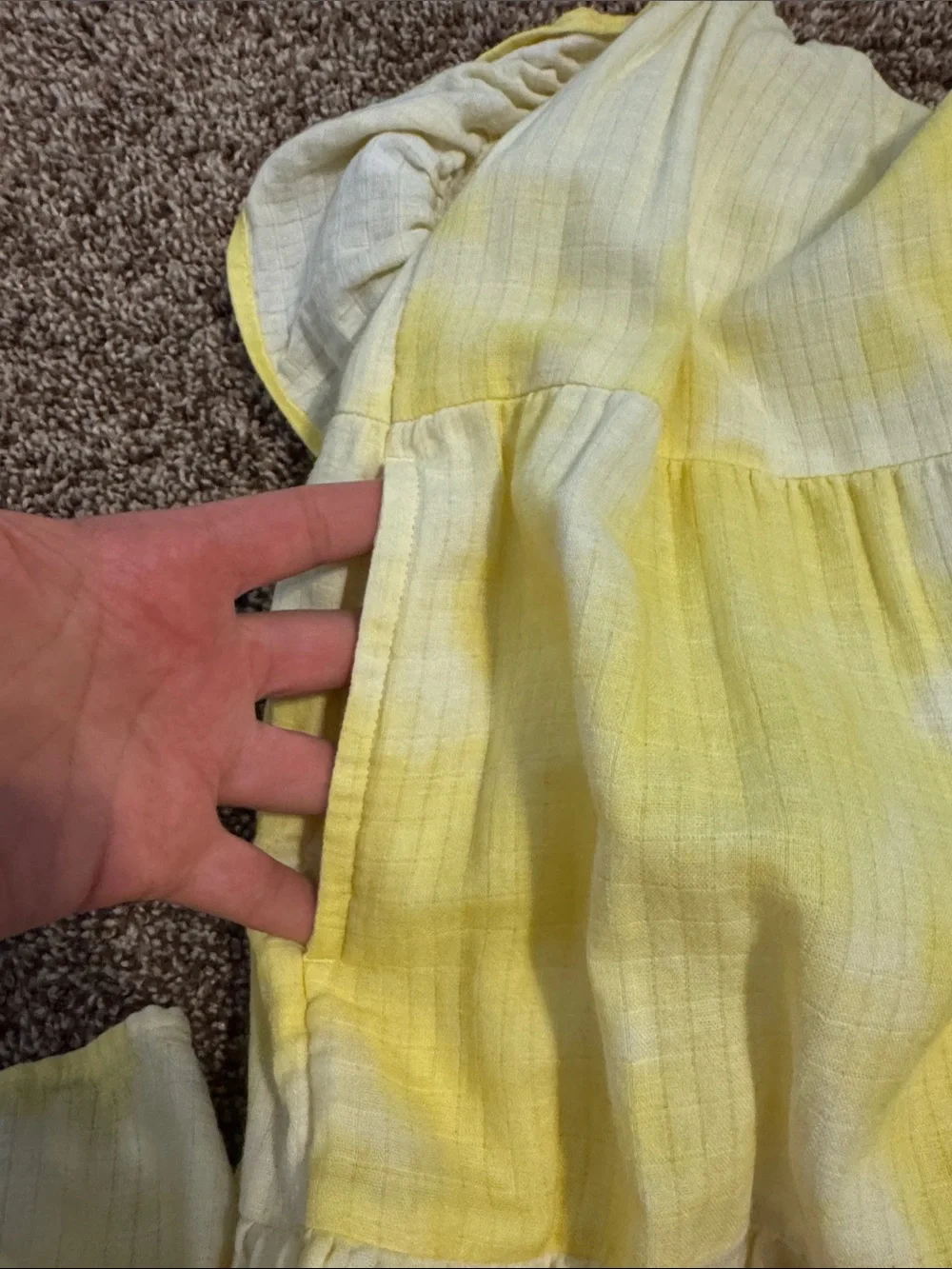 Cat & Jack Yellow Tie-Dye Sundress with Ruffle Straps